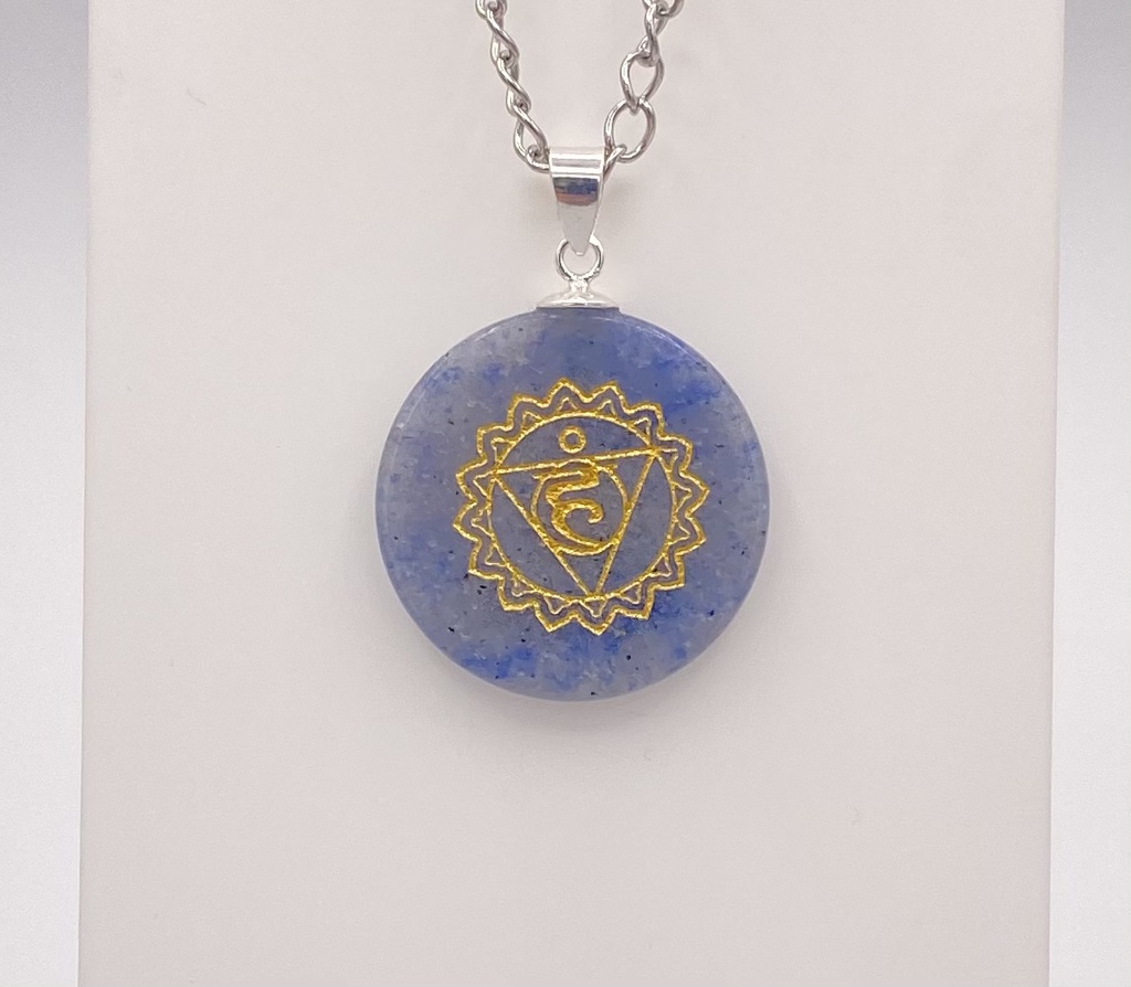 Pendentif chakra de la gorge Aventurine bleue