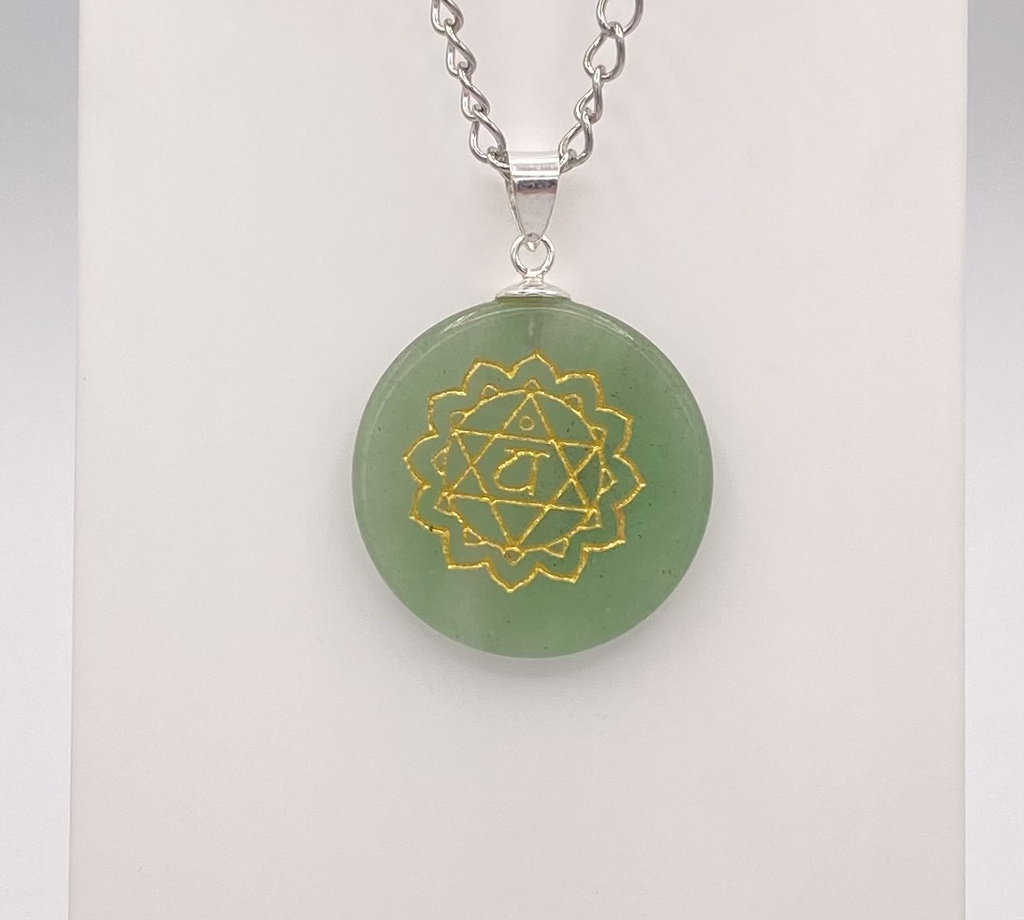 Pendentif chakra du coeur Aventurine verte