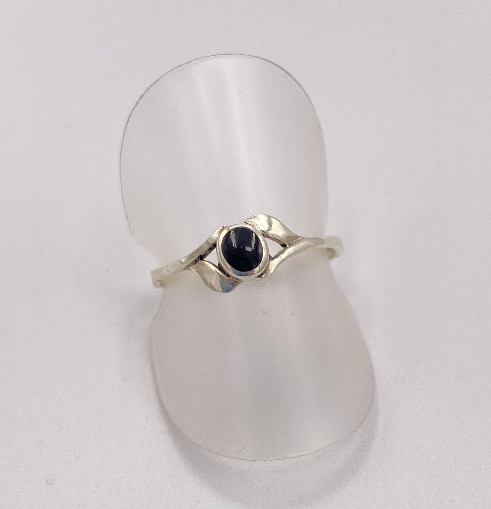 Bague argent vagues et onyx