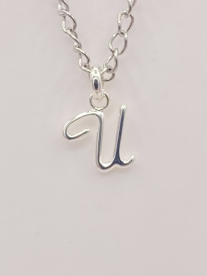 Pendentif U manuscrit argent