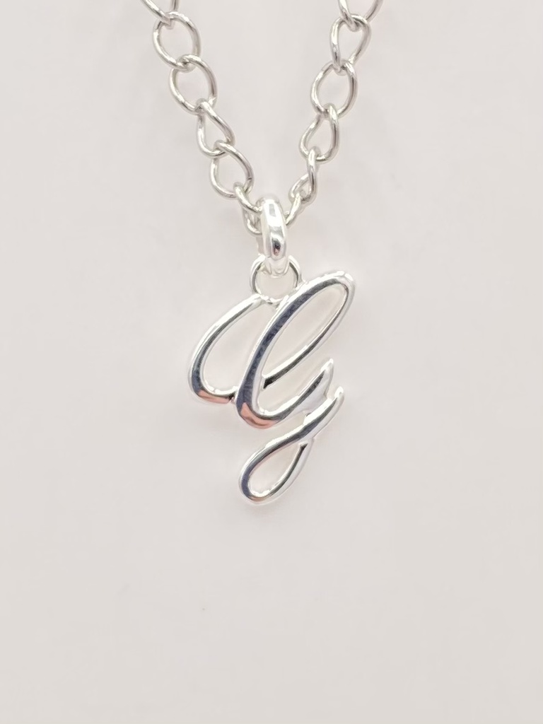 Pendentif G manuscrit argent