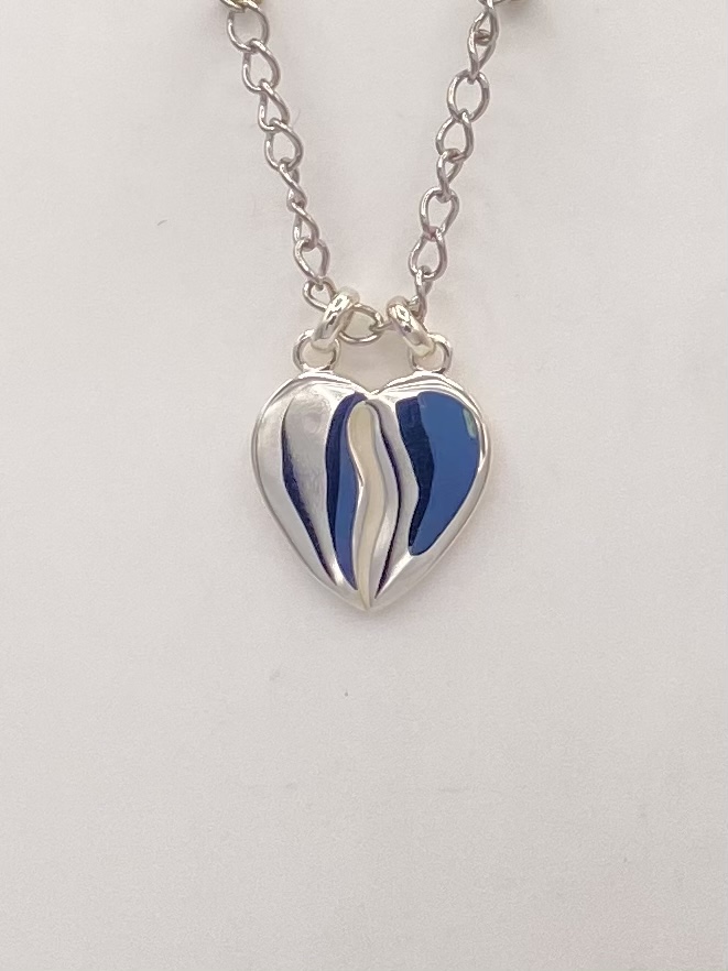 pendentif double coeur à séparer 20mm argent