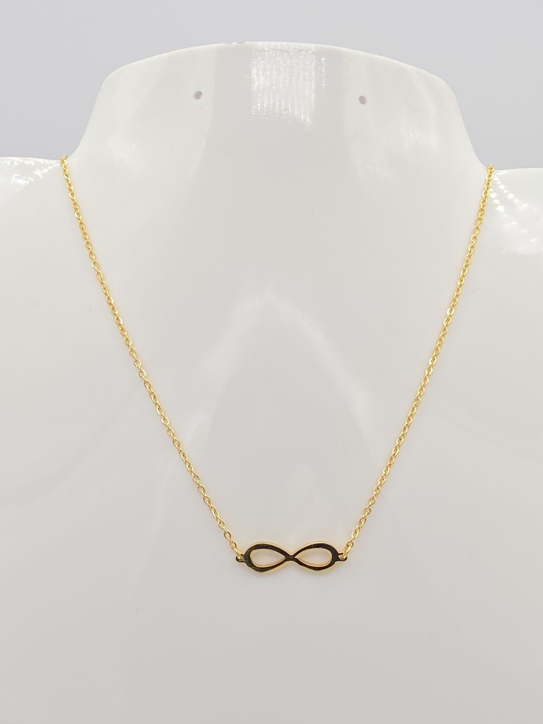 Collier acier doré infini