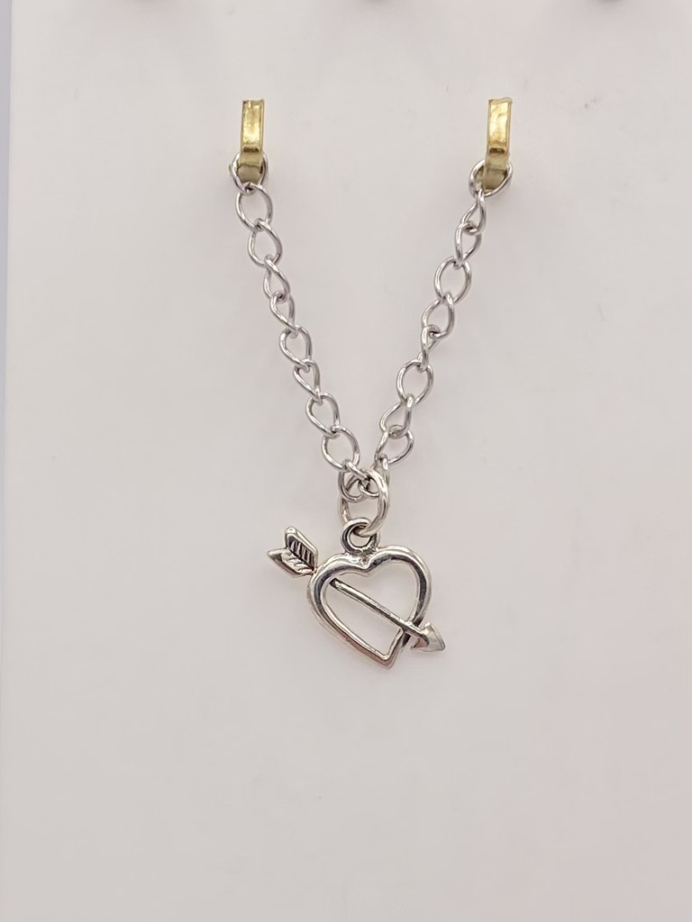 pendentif coeur avec une flèche 15mm argent