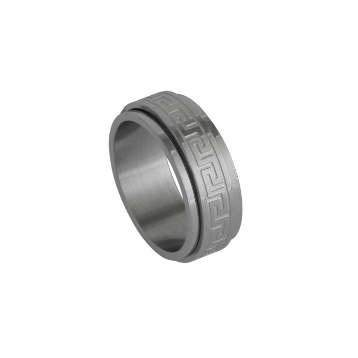 Bague acier anti-stress labyrinthe