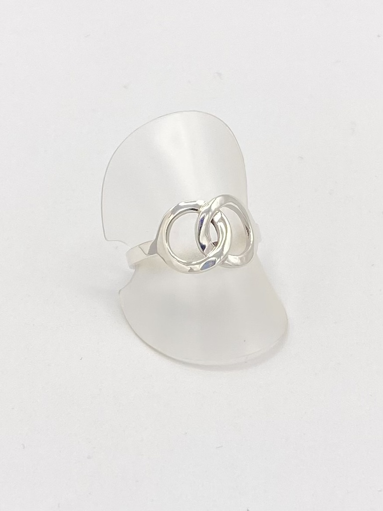 Bague argent double rond