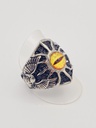 Bague acier oeil orange et corbeaux