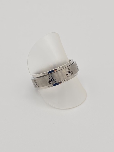 Bague acier anti-stress triskell