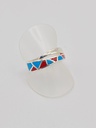 Bague argent triangles turquoise et cornaline