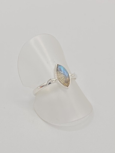 Bague argent labradorite allongée 10mm