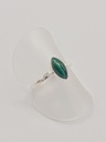 Bague argent malachite allongée 10mm