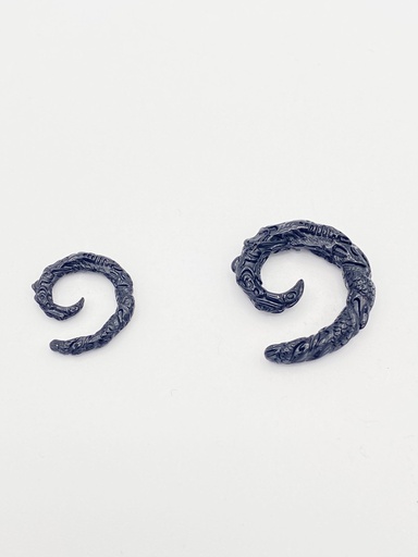 Ecarteur spirale sculptée du 3 au 8mm noir