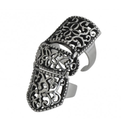 Bague armure arabesque acier