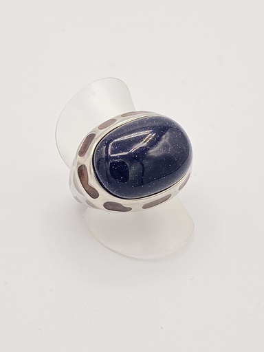 Bague acier résine sandstone bleue