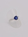 Bague argent solitaire bleu carré