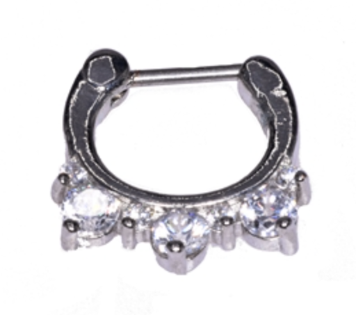 Piercing septum 3 gros et 4 petits strass