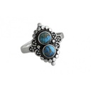 Bague argent double pierre turquoise