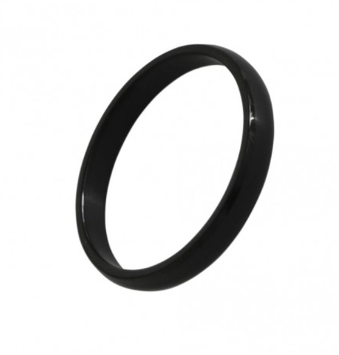 Bague acier fine noire