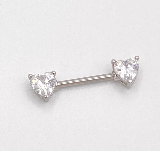 Piercing téton strass coeur