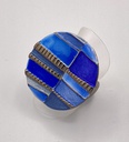 Bague fantaisie ronde camaïeu de bleu