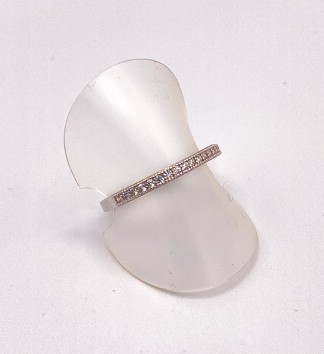 Bague argent demi-rangée de strass