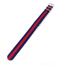 Bracelet nato bleu bande rouge