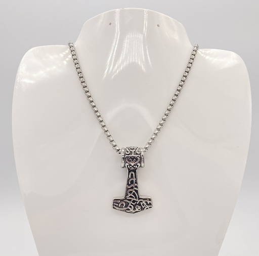 Collier acier marteau de Thor