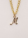 Pendentif M manuscrit plaqué or