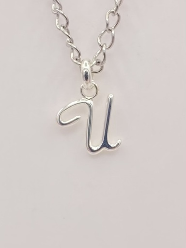 Pendentif U manuscrit argent