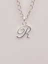 Pendentif R manuscrit argent