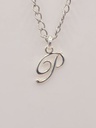 Pendentif P manuscrit argent