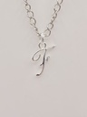 Pendentif F manuscrit argent