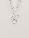 Pendentif C manuscrit argent