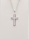 pendentif croix et nacre argent 25mm