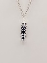 pendentif tiki et insert noir 22mm argent