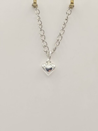 pendentif coeur bombé 6mm argent