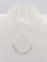 Collier pampilles en amandes - feuilles argent