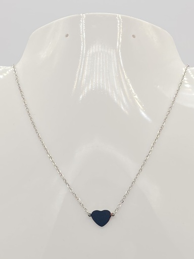 Collier acier coeur plein